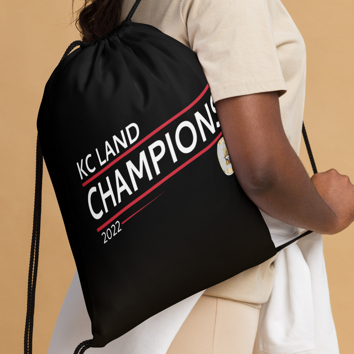 Joplin Crusaders Football 2022 State Championship Ring Drawstring bag