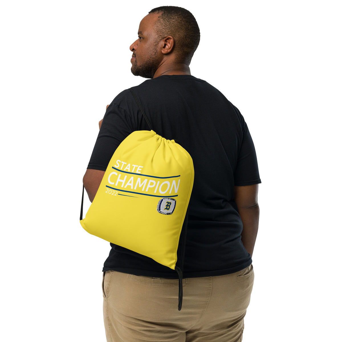 Clear Spring High School 2022 State Championship Ring Yellow Drawstring bag