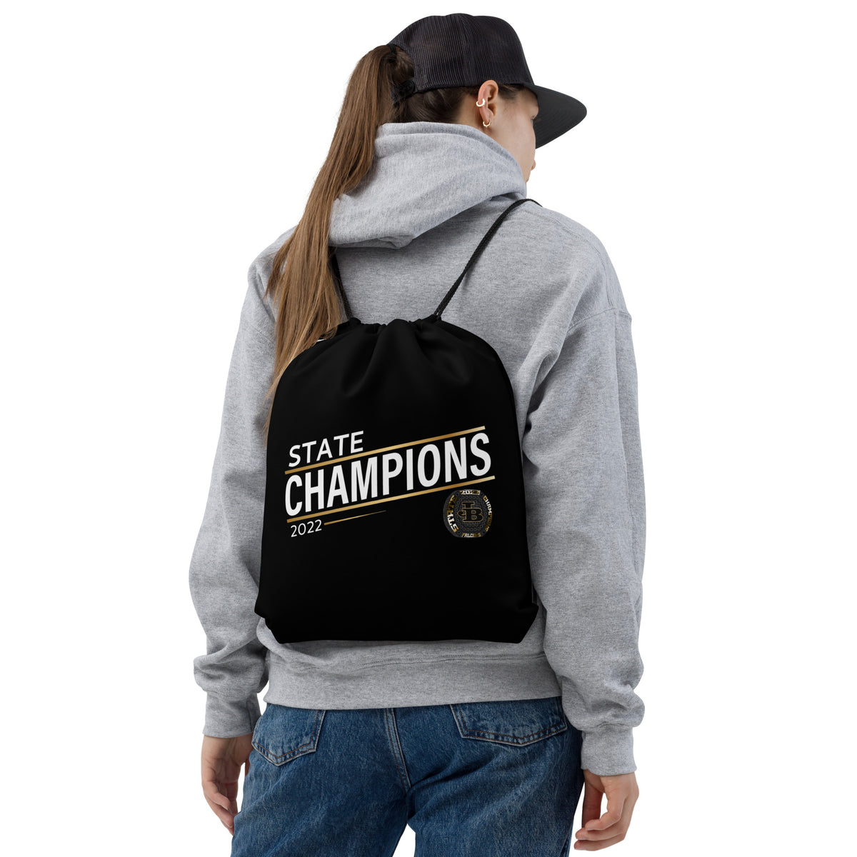 Joel Barlow High School 2022 State Championship Ring Drawstring bag