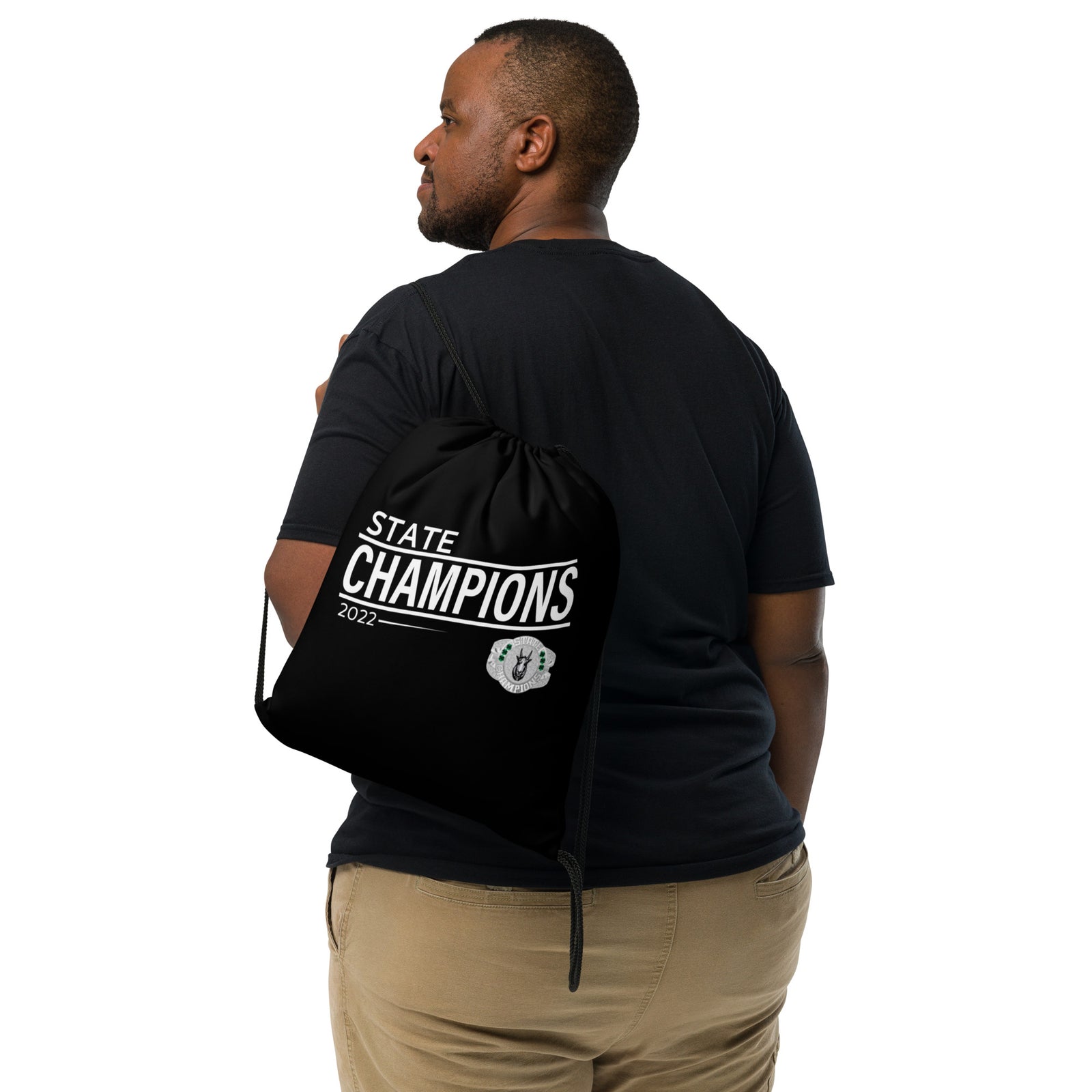 Chelan Goats Volleyball 2022 State Championship Ring Drawstring bag