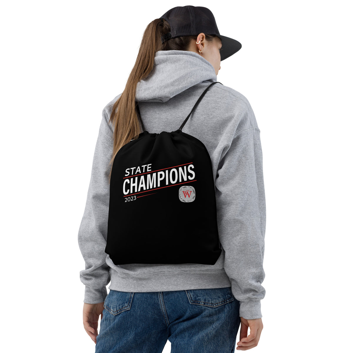 Wright Christian Academy High School Volleyball 2023 Drawstring bag