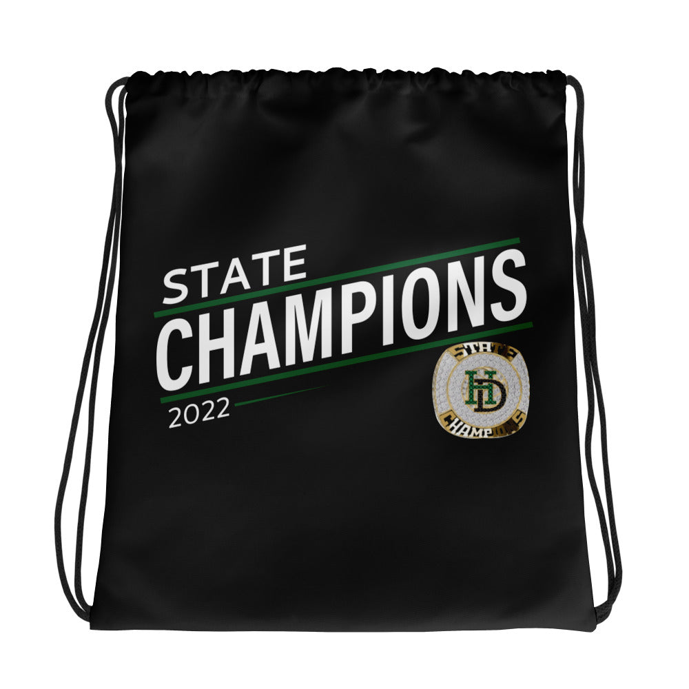 Howells-Dodge 2022 State Championship Ring Black Drawstring bag