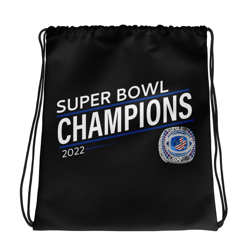 Wilmington Bobcats 2022 Super Bowl Championship Ring Black Drawstring bag