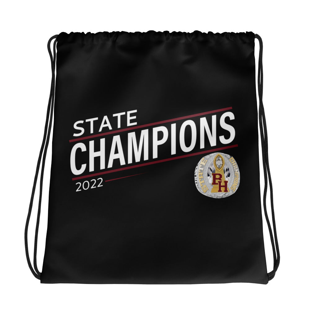 Big Horn High School 2022 State Championship Ring Black Drawstring bag