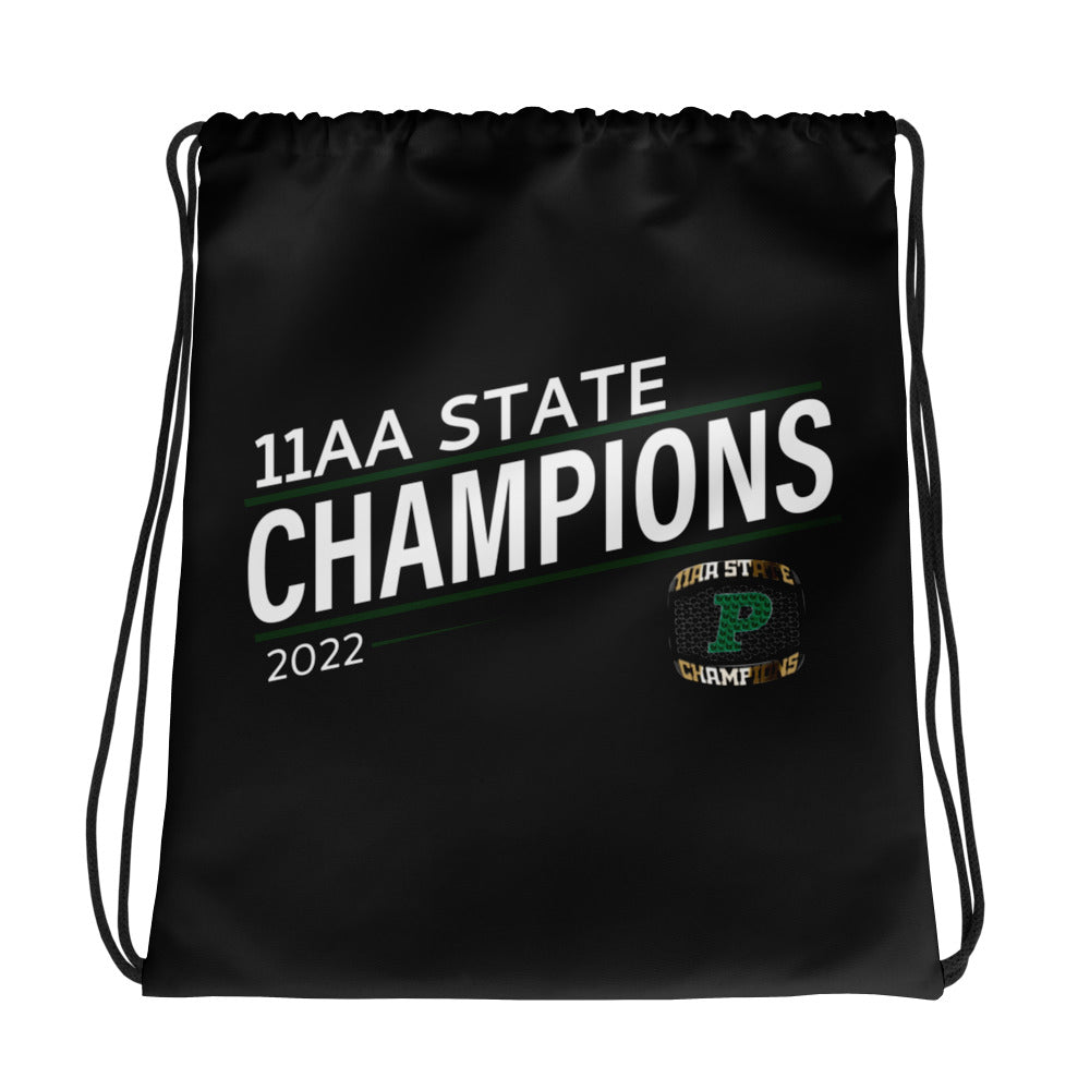 Theodore F Riggs High School 2022 11AA State Championship Ring Black Drawstring bag