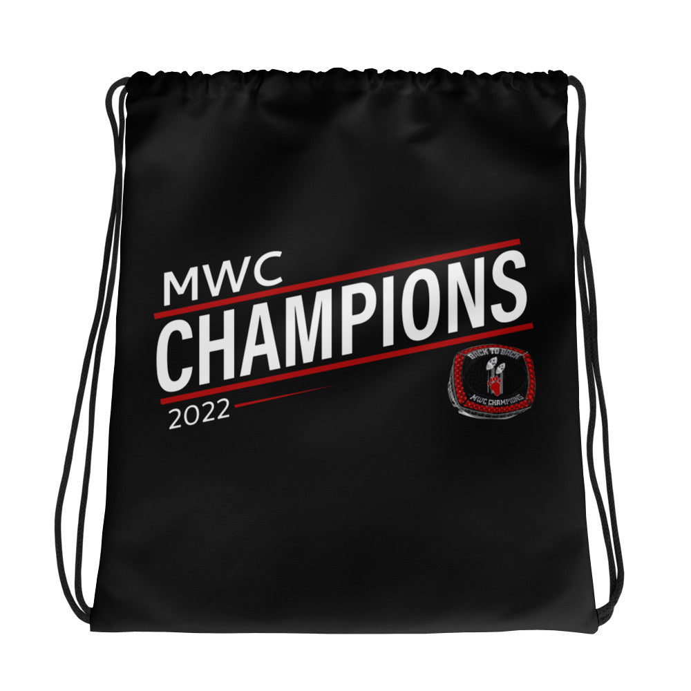 Lake Forest College 2022 MWC Championship Ring Black Drawstring bag