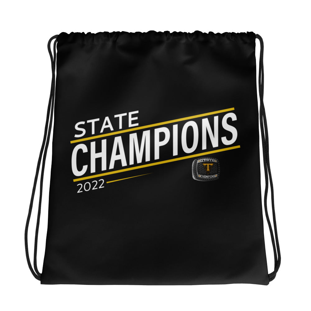 Thompson Valley High School  2022 State Championship Ring Black Drawstring bag