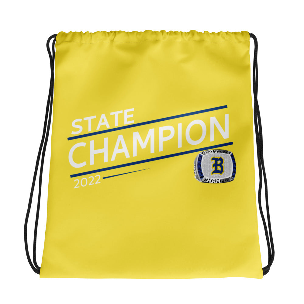 Clear Spring High School 2022 State Championship Ring Yellow Drawstring bag
