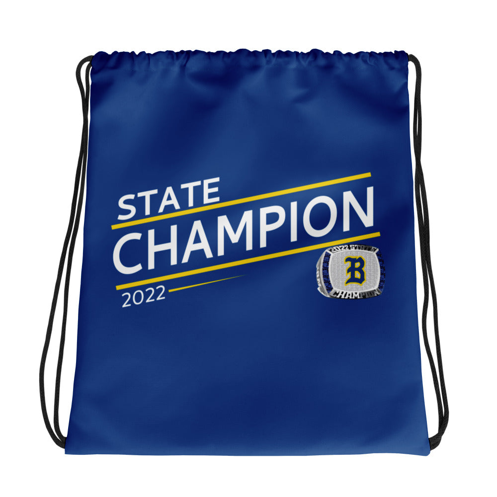 Clear Spring High School 2022 State Championship Ring Blue Drawstring bag