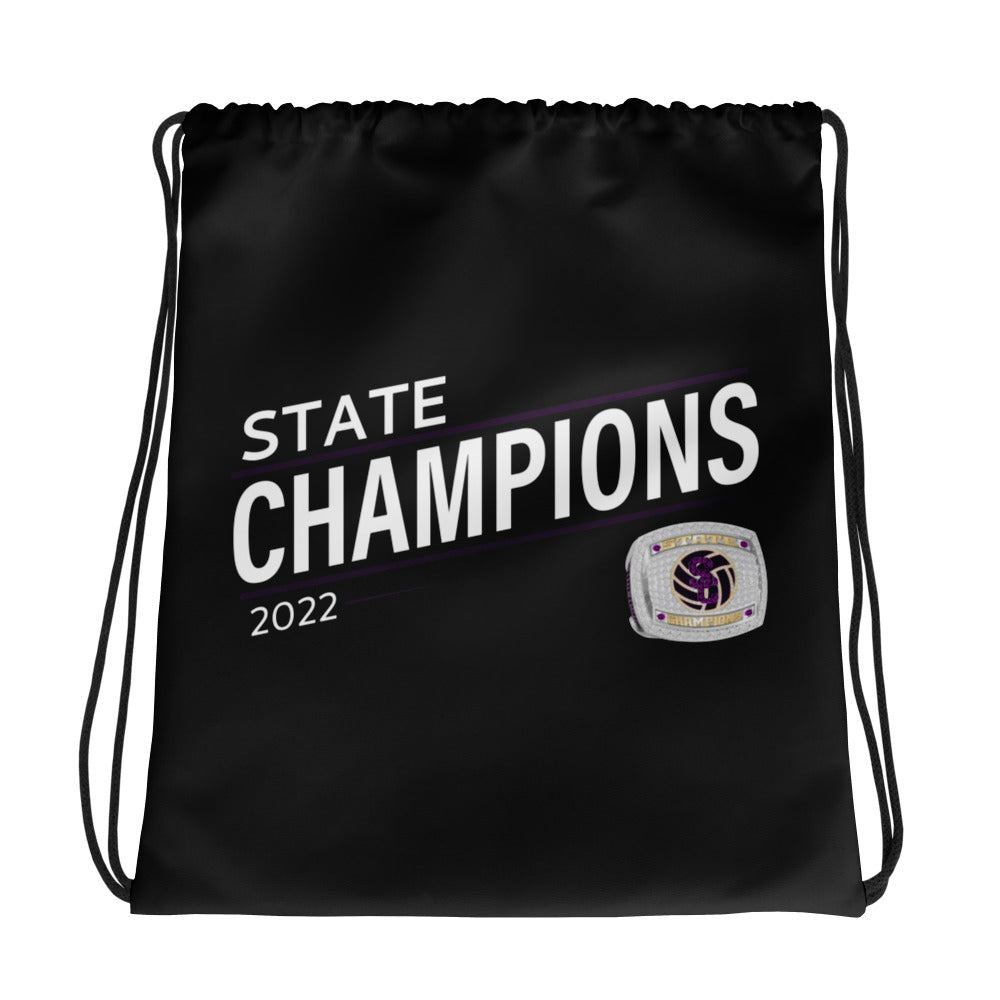 Julesburg Senior High School 2022 State Championship Ring Drawstring bag