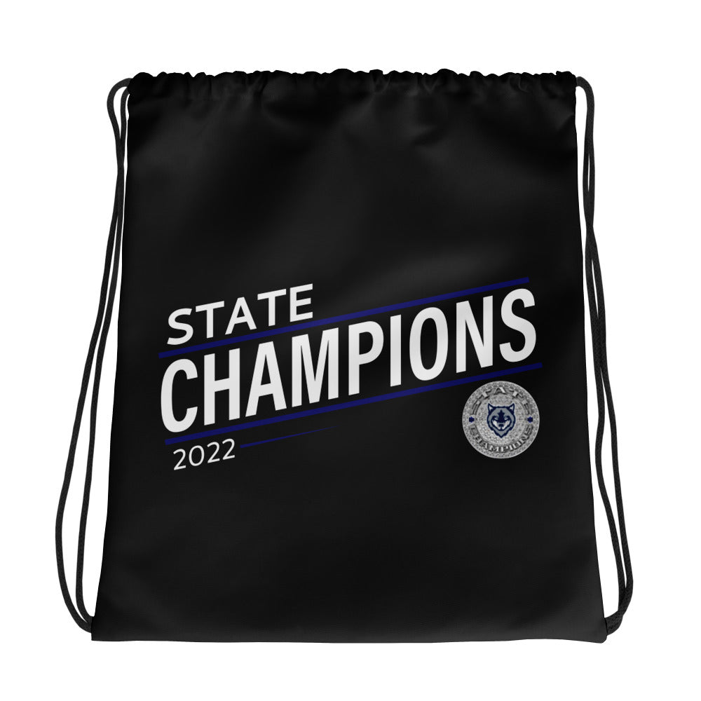 Liberty Creek High School Cheer 2022 State Championship Ring Drawstring bag