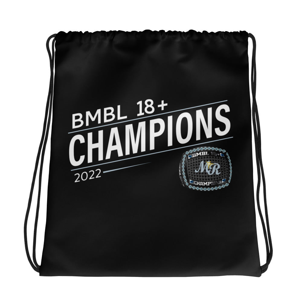 Mocka Rays Baseball 2022 BMBL 18+ Championship Ring Drawstring bag