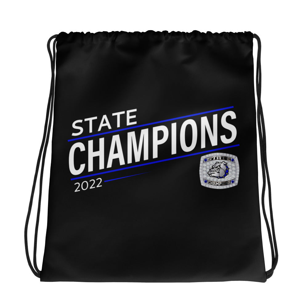 Prescott High School Football 2022 State Championship Ring Drawstring bag