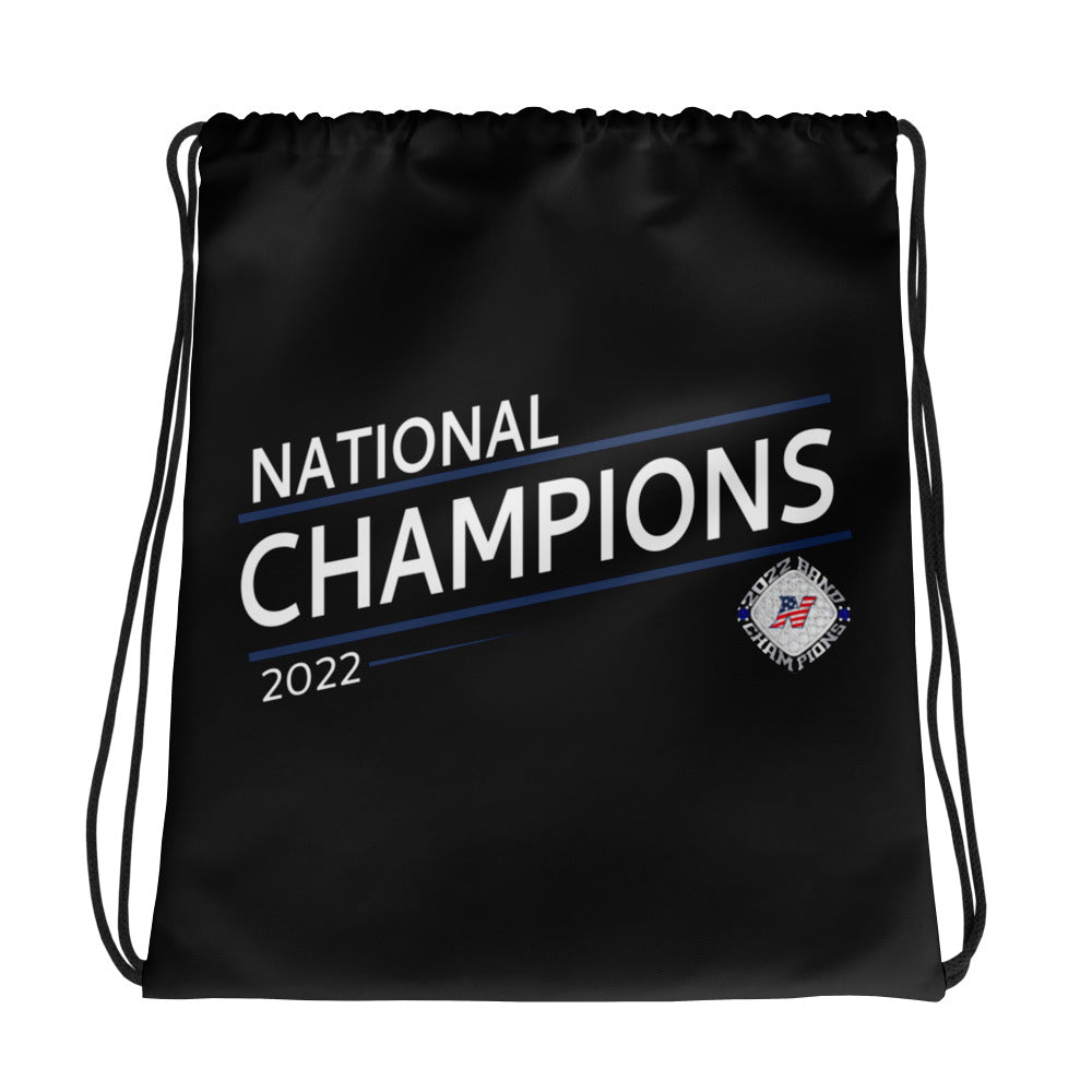 Northern High School Band Blue 2022 State Championship Ring Drawstring bag