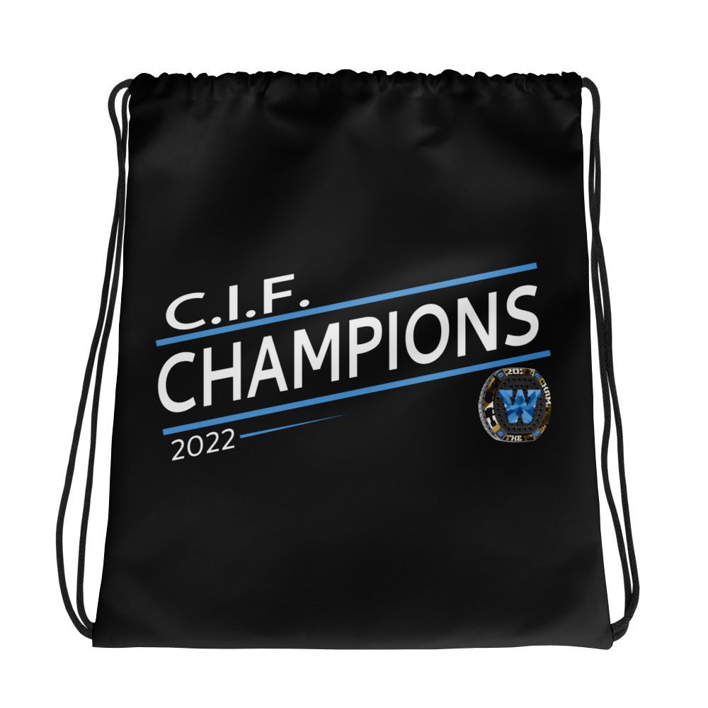 Walnut Football 2022 State Championship Ring Drawstring bag