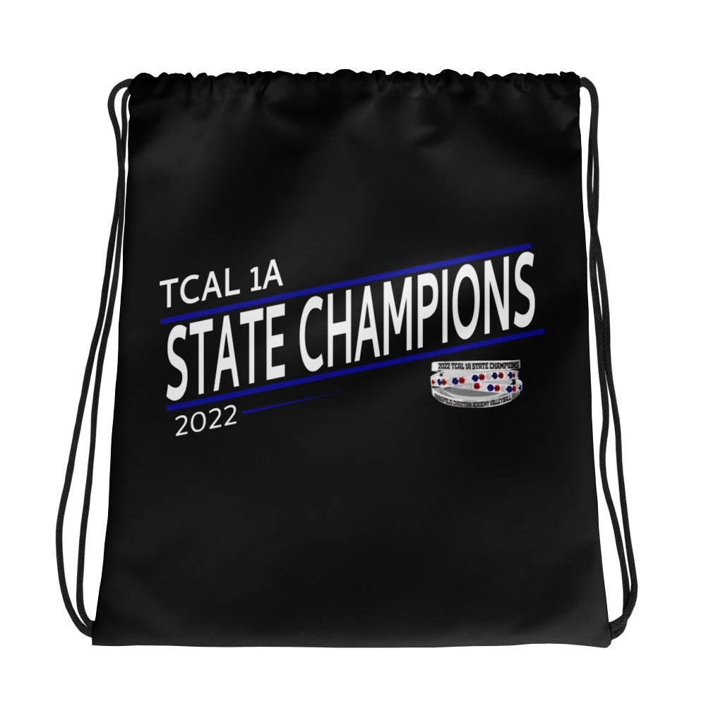 Annapolis Christian Academy Volleyball 2022 State Championship Ring Drawstring bag