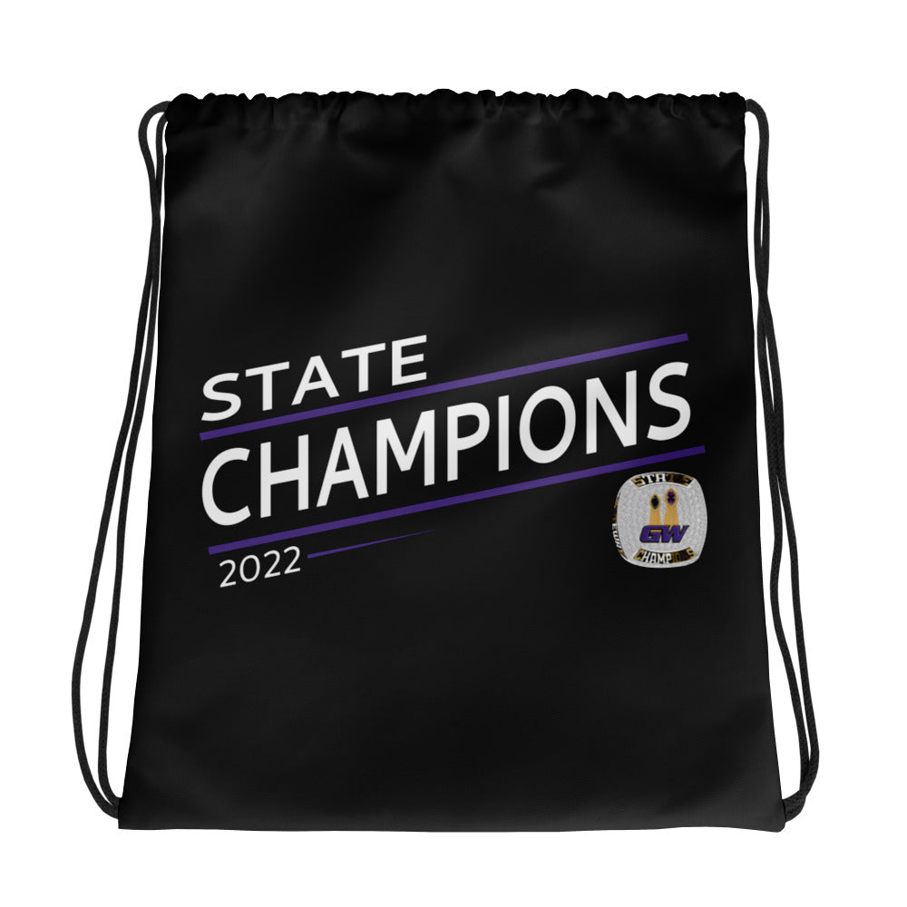 Gateway Christian High School Football 2022 State Championship Ring Drawstring bag