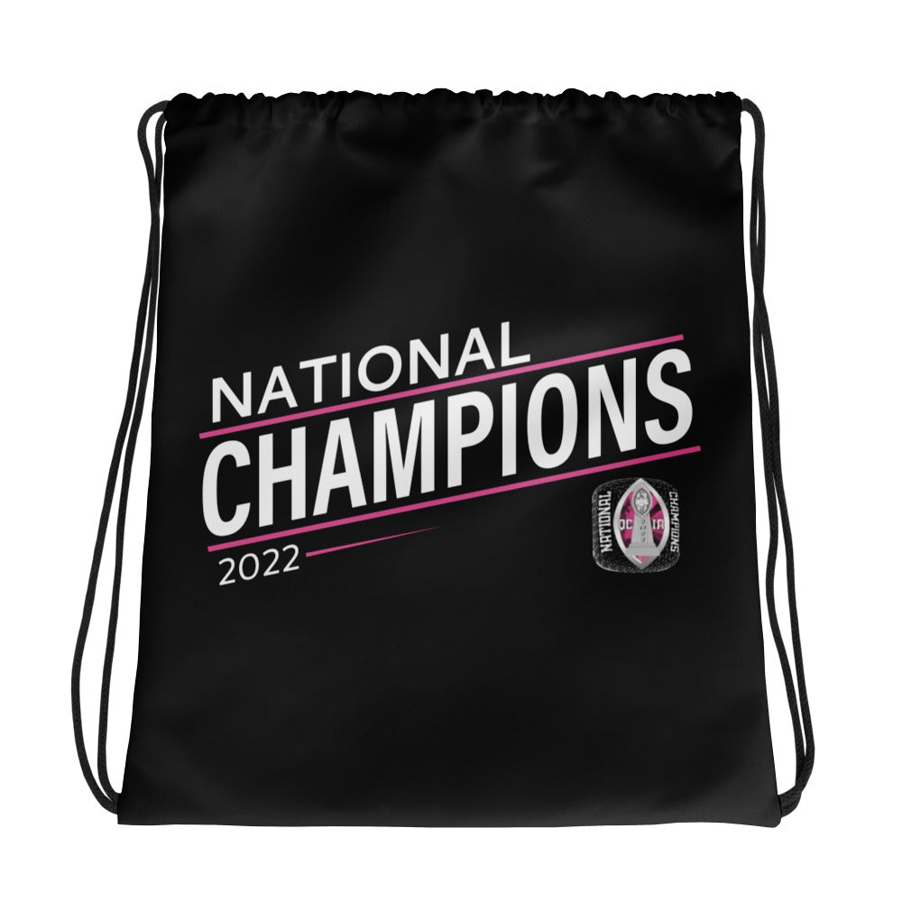 Queen City Insane Asylum Football 2022 State Championship Ring Drawstring bag