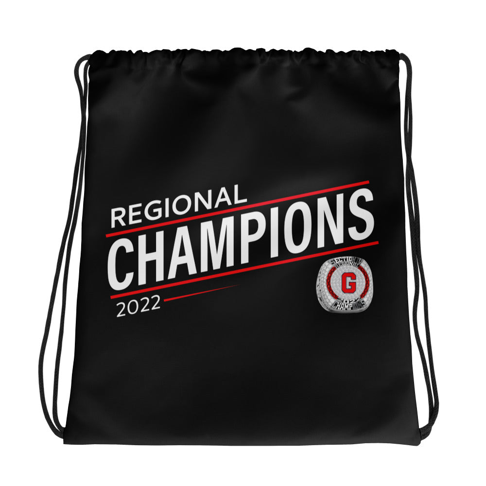 Groton Central High School Football 2022 State Championship Ring Drawstring bag