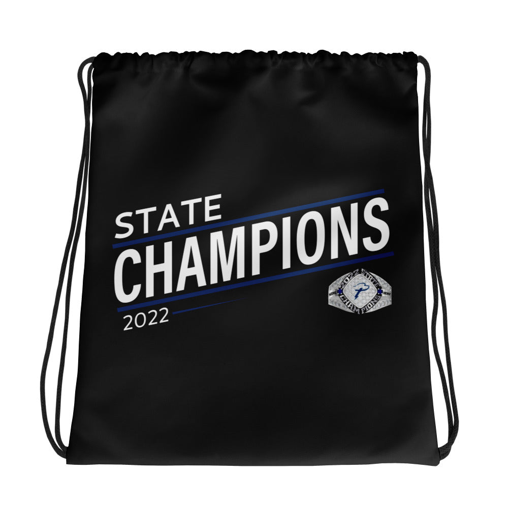 Denver Christian High School Cheer 2022 State Championship Ring Drawstring bag