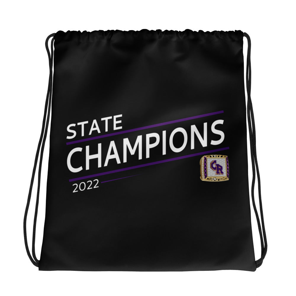 Columbia River High School Volleyball 2022 State Championship Ring Drawstring bag