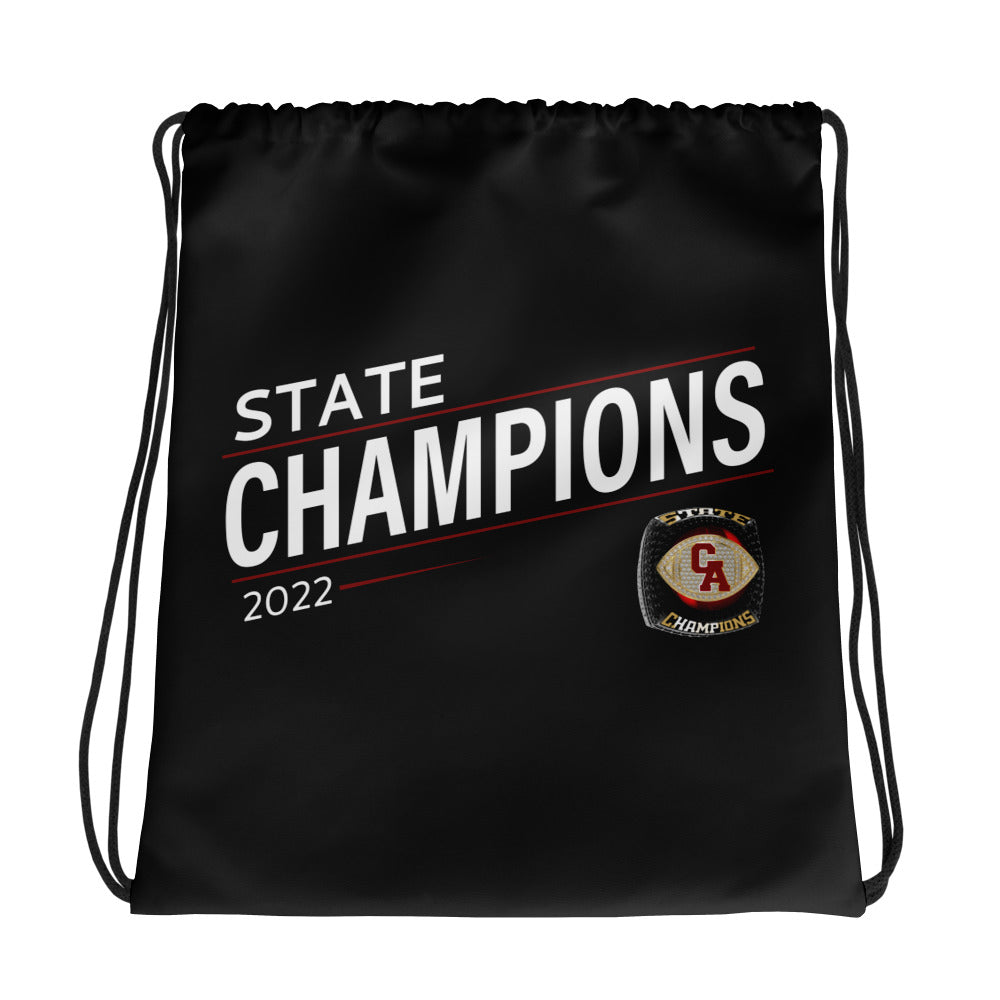 Carl Albert High School Football 2022 Black Ring Drawstring bag