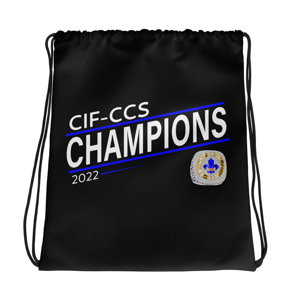Santa Teresa High School Football Championship 2022 Silver Ring Drawstring bag