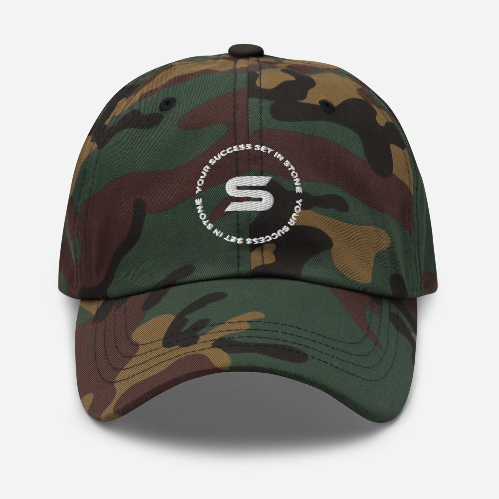 Signature S Logo white Dad hat