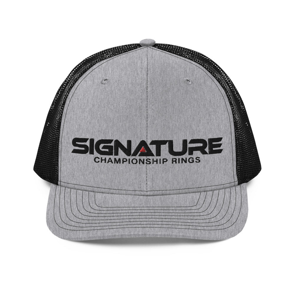 Signature Black Logo Trucker Cap