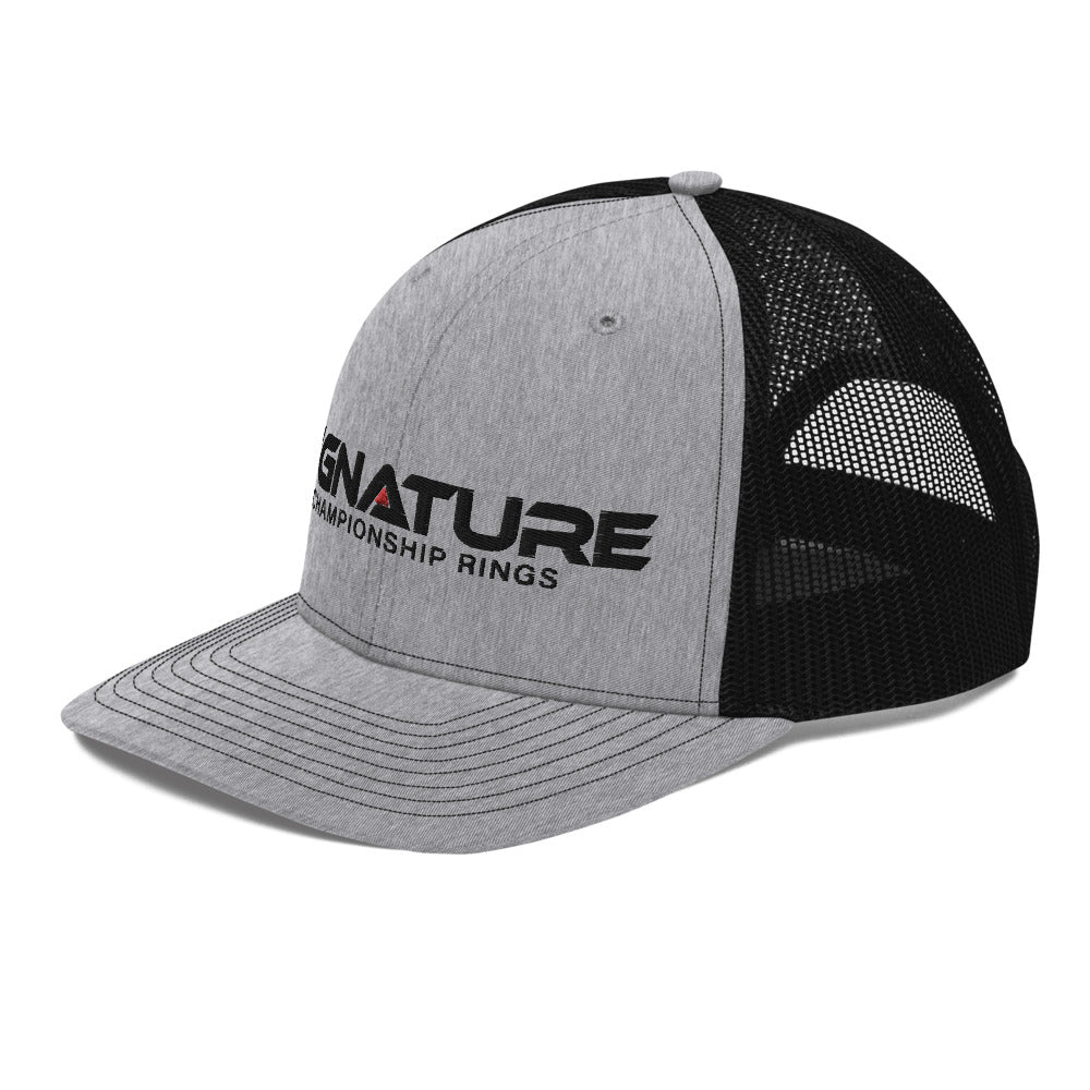 Signature Black Logo Trucker Cap