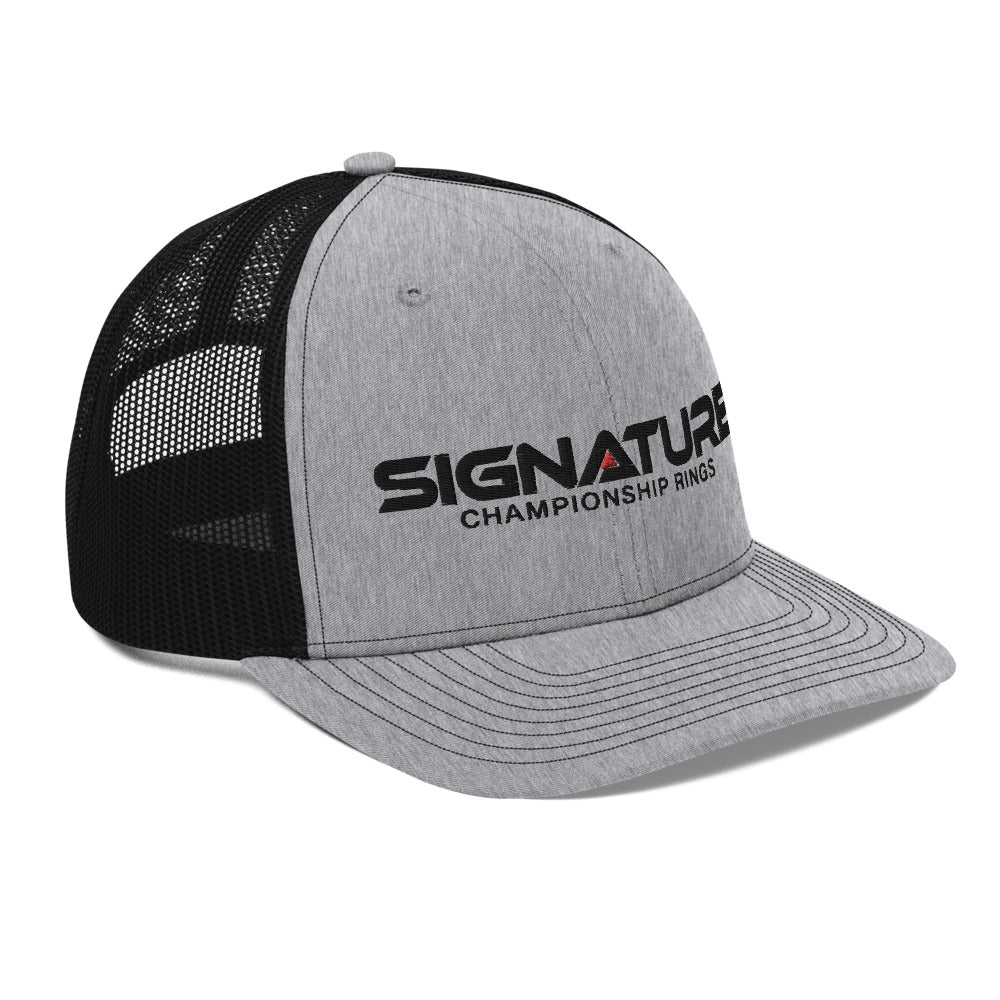 Signature Black Logo Trucker Cap