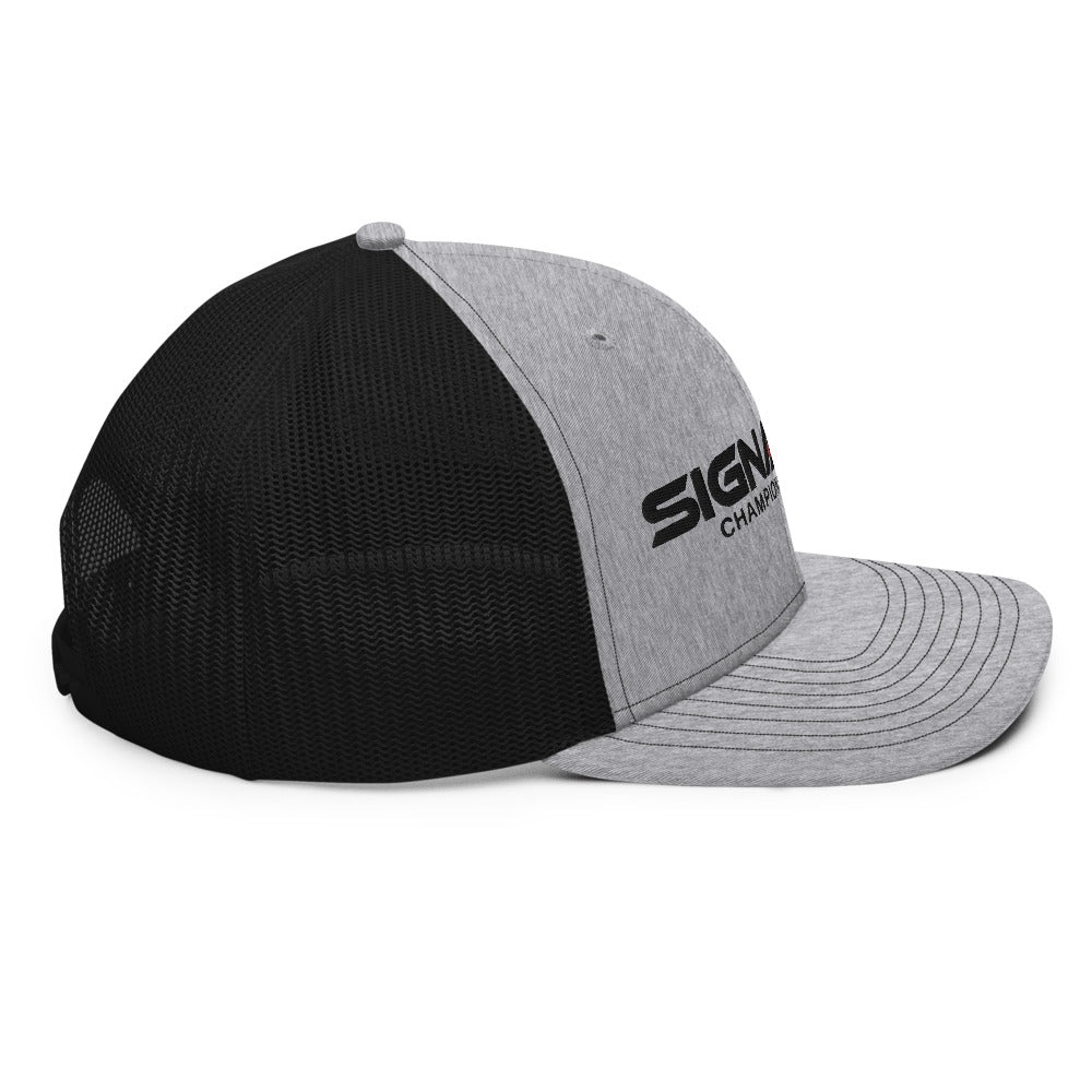 Signature Black Logo Trucker Cap