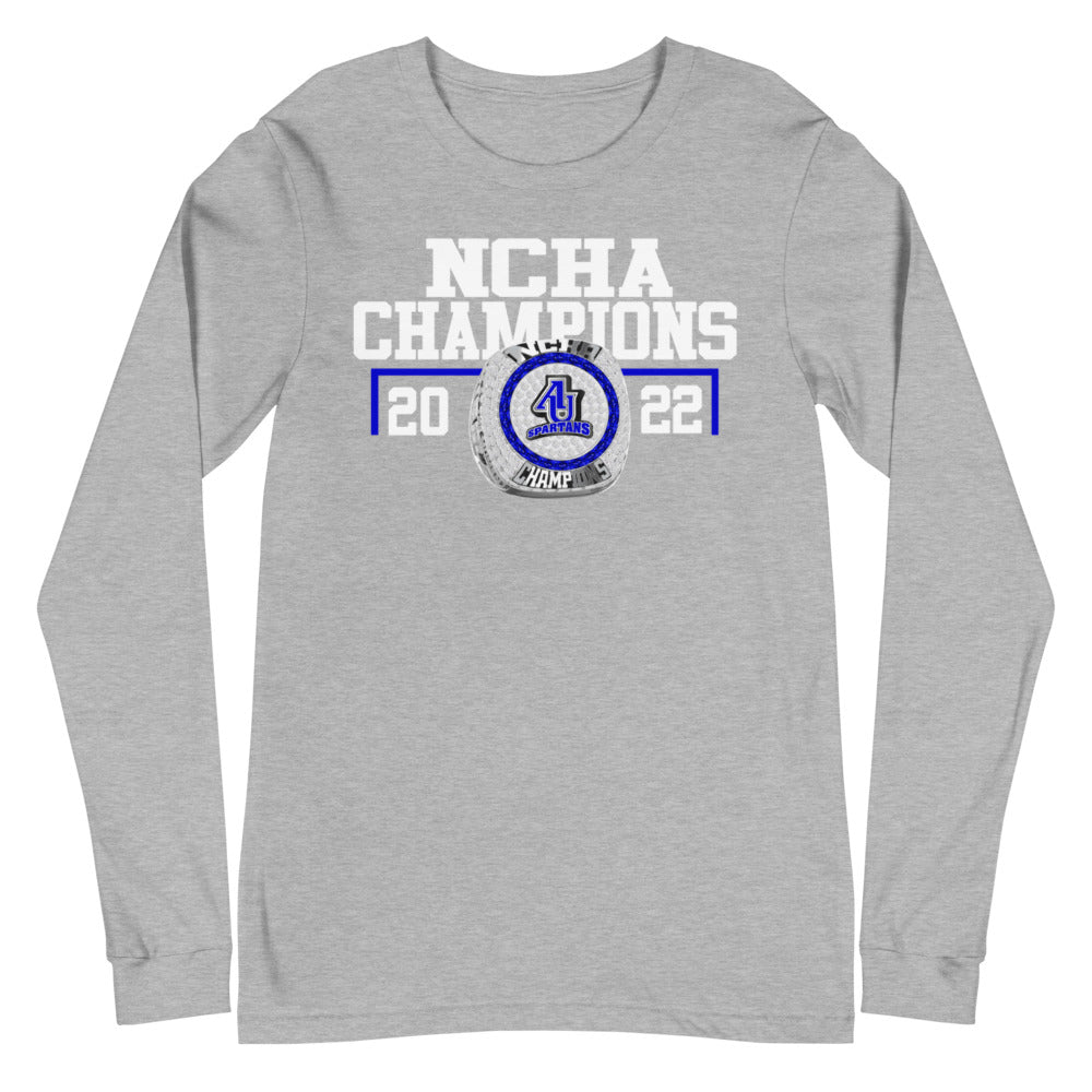 Aurora University 2022 NCHA Championship Ring Unisex Long Sleeve Tee