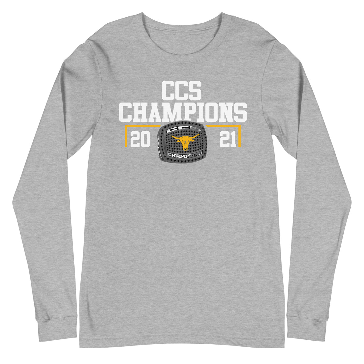Leigh High School 2021 Baseball CCS Championship Ring Unisex Long Sleeve Tee