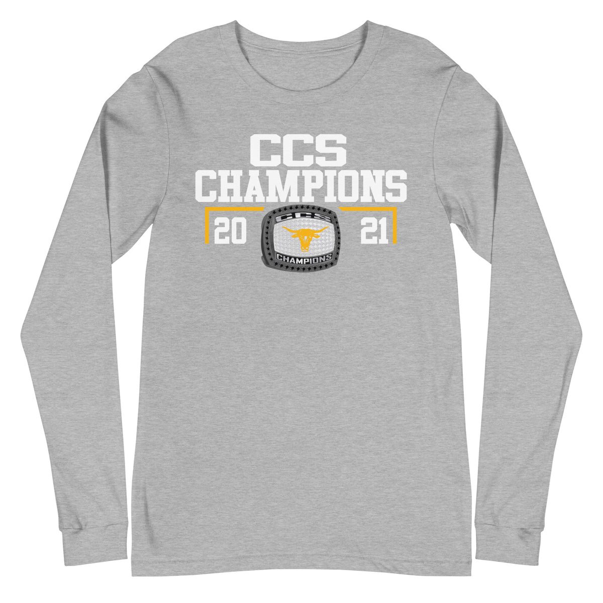 Leigh High School 2021 Soccer CCS Championship Ring Unisex Long Sleeve Tee