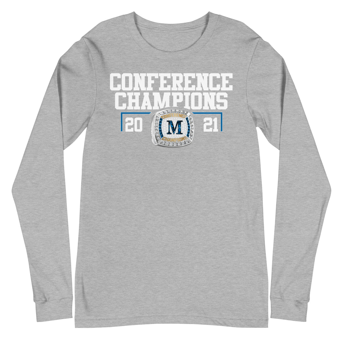 Marian University 2021 Hockey Conference Championship Ring Unisex Long Sleeve Tee