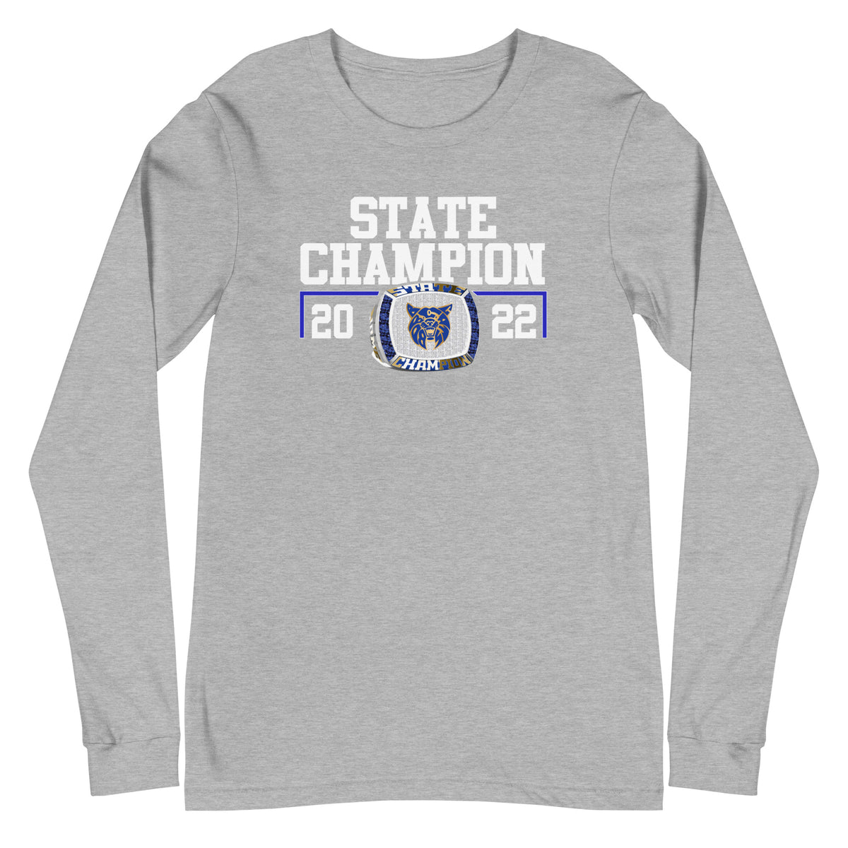 Benton Community High School Wrestling 2022 State Championship Ring Unisex Long Sleeve Tee