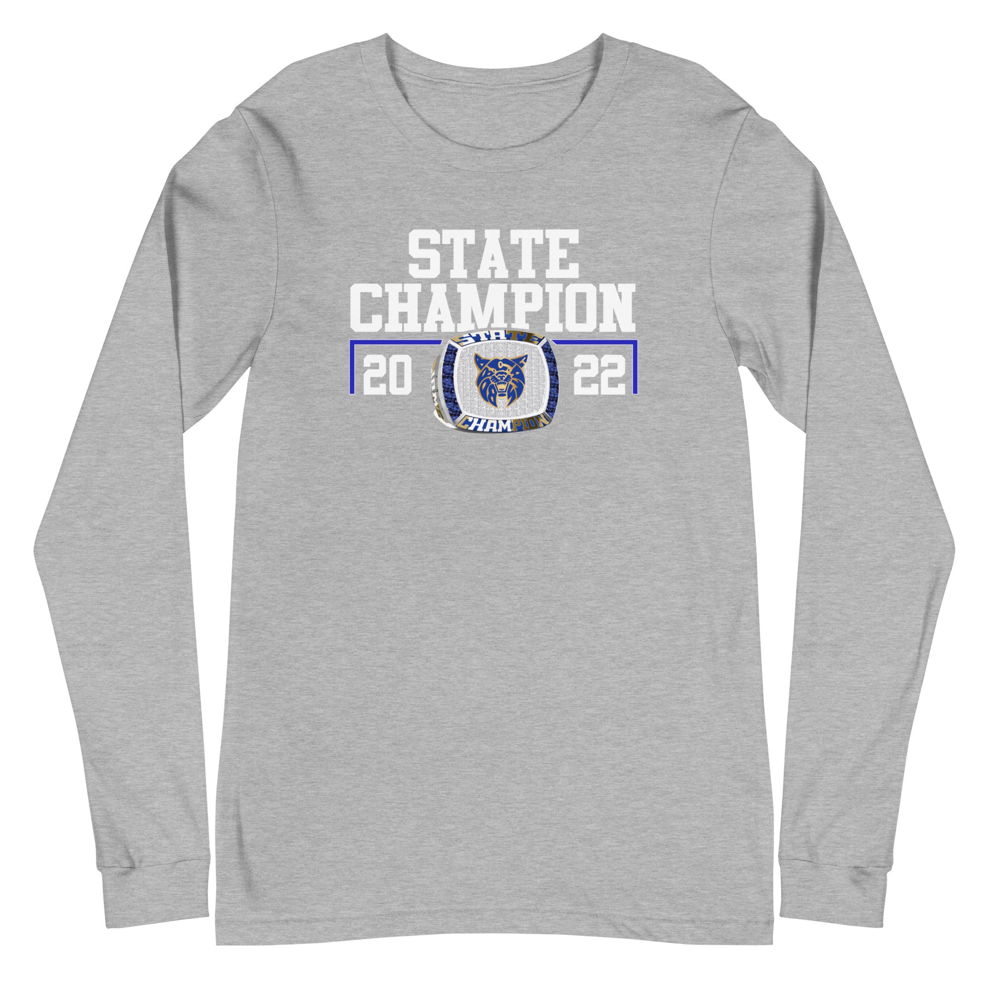 Benton Community High School Wrestling 2022 State Championship Ring Unisex Long Sleeve Tee