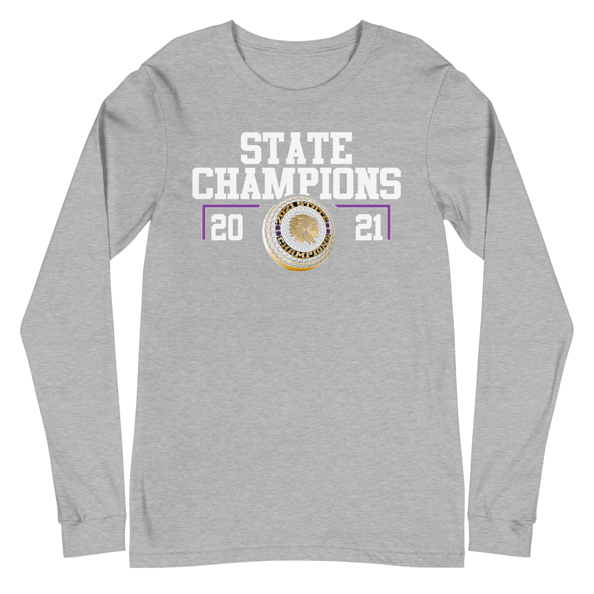 Amite High School Football 2021 State  Championship Style Ring Unisex Long Sleeve Tee