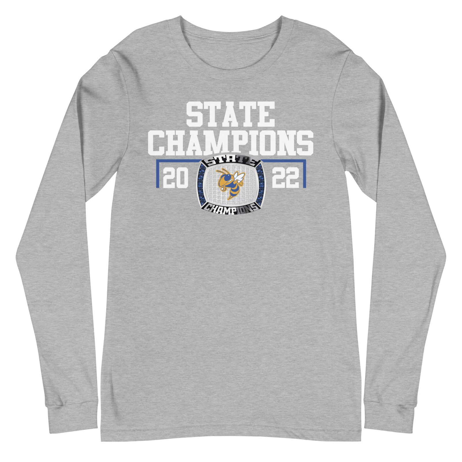 Milton High School Men’s Hockey 2022 State Championship Ring Unisex Long Sleeve Tee