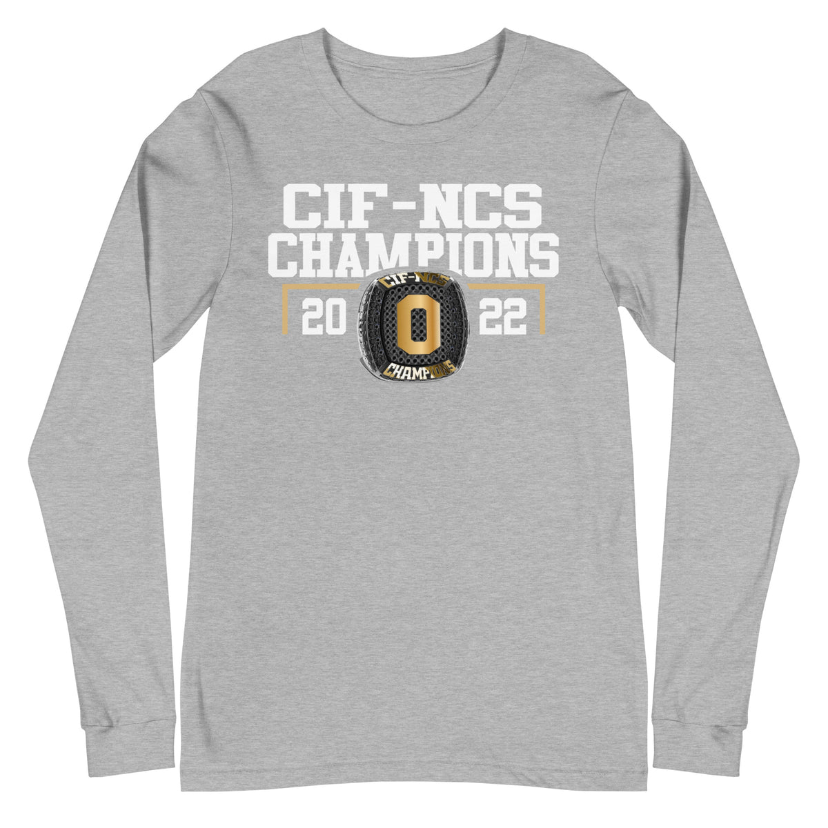 Bishop O'Dowd Men’s Volleyball 2022 CIF-NCS Championship Ring Unisex Long Sleeve Tee