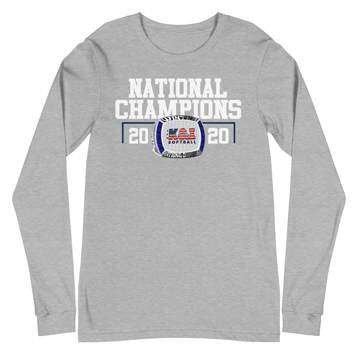 K &amp; I Softball National Champions Unisex Long Sleeve Tee