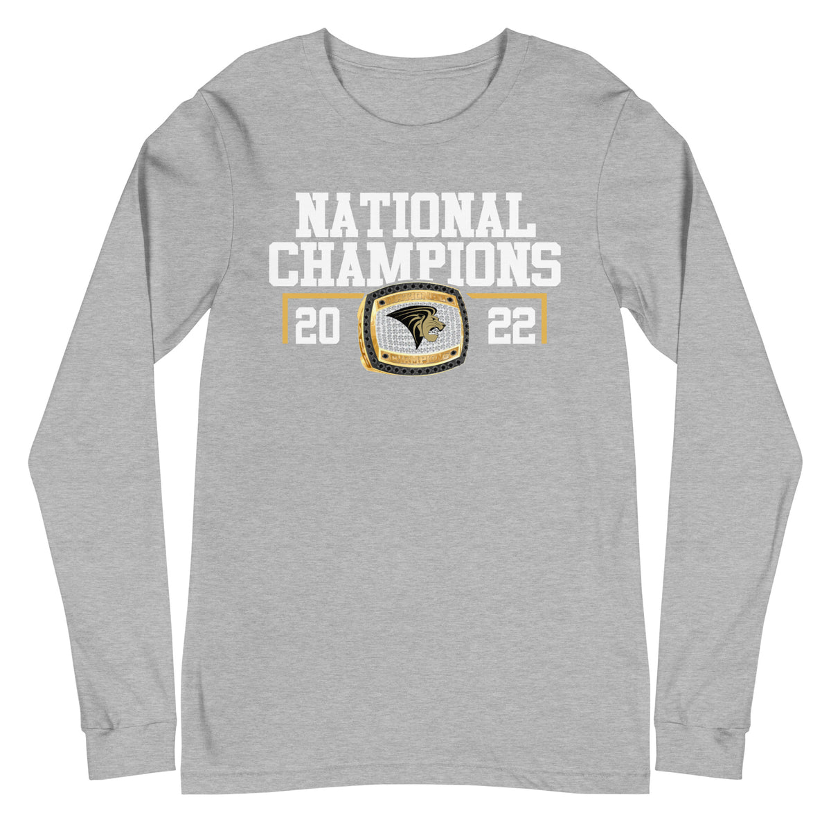 Lindenwood University Cheer 2022 National Championship Ring Unisex Long Sleeve Tee