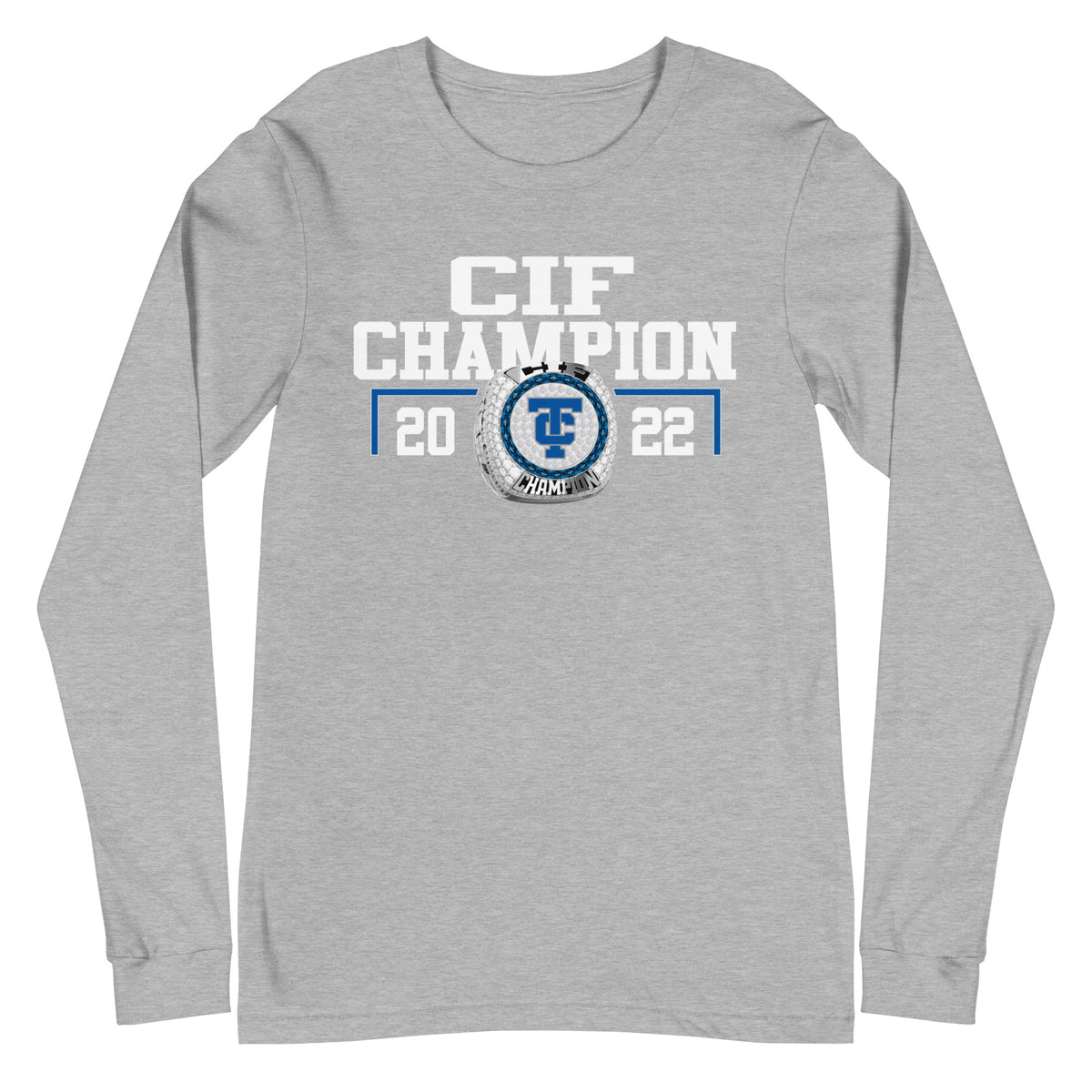 Temescal Canyon High School Wrestling 2022 CIF Championship Ring Unisex Long Sleeve Tee