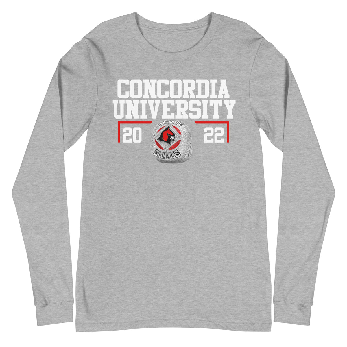 Concordia University Ann Arbor 2022 National Championship Ring Unisex Long Sleeve Tee