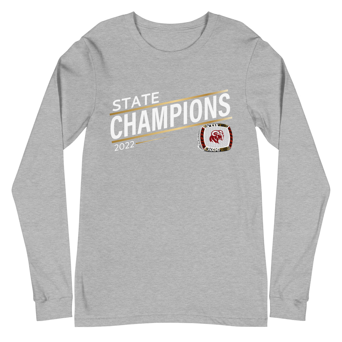 Merino High School 2022 State Championship Ring Goldline Unisex Long Sleeve Tee