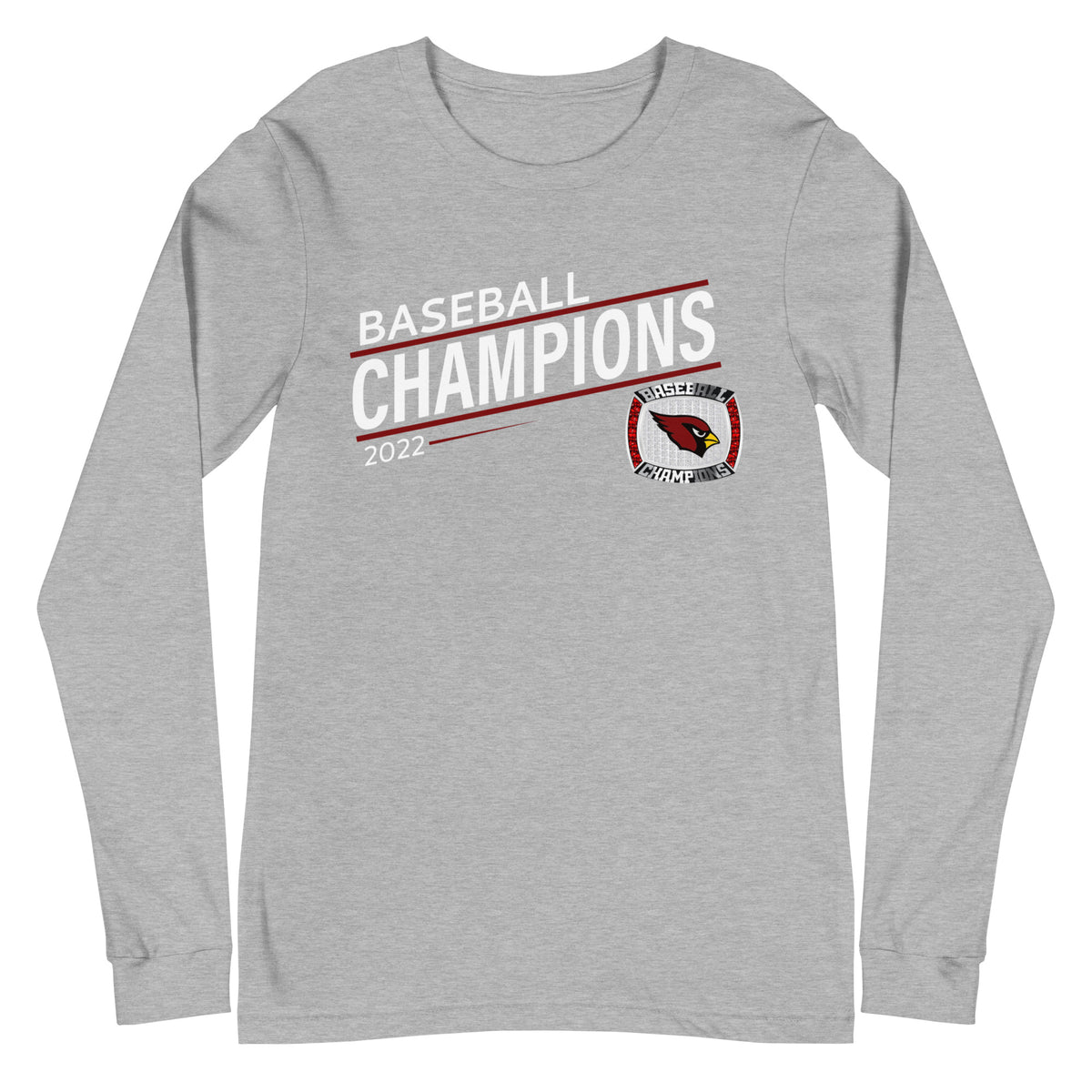 Fairmont Senior High School 2022 Baseball Championship Ring Unisex Long Sleeve Tee