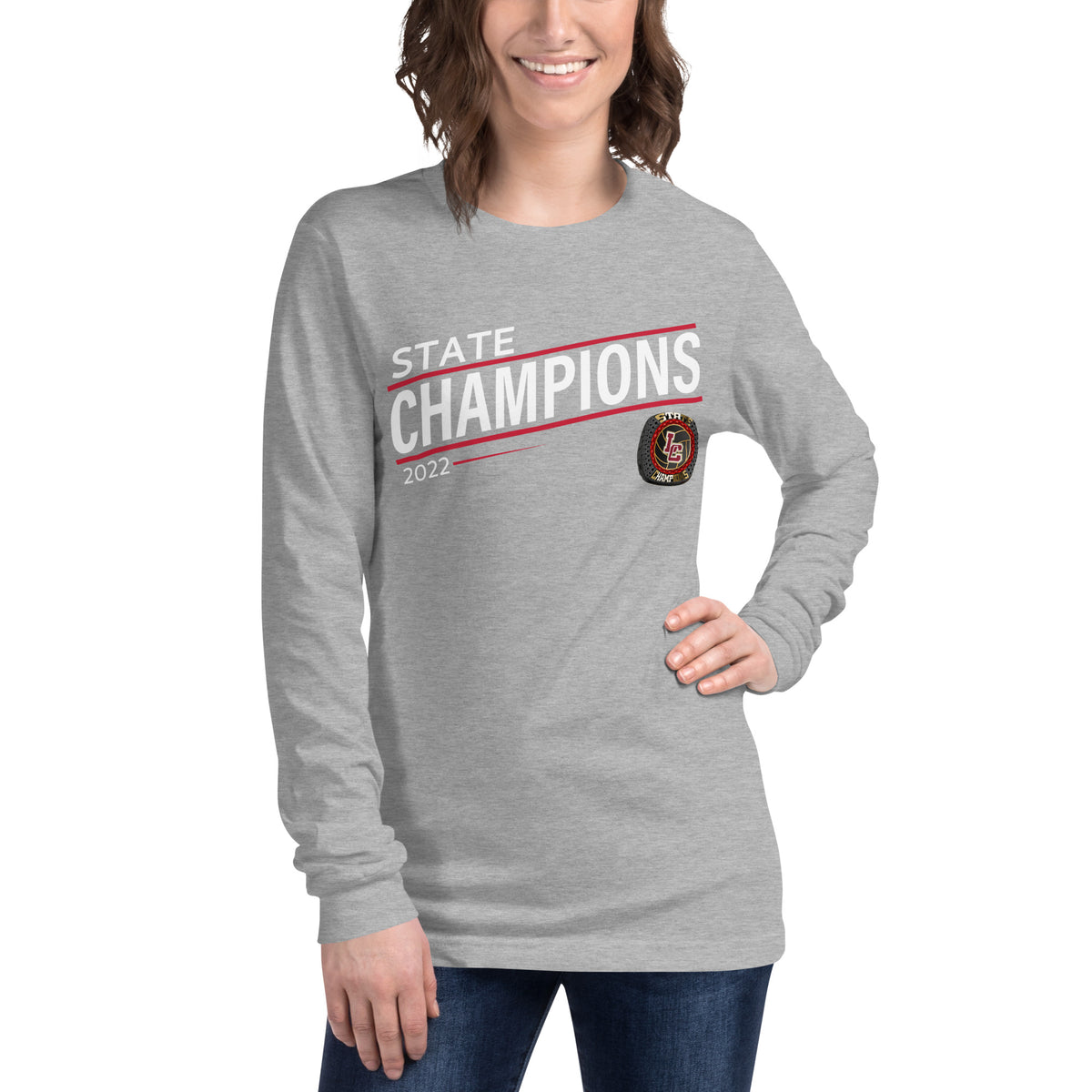Lincoln Christian High School 2022 State Championship Ring Unisex Long Sleeve Tee