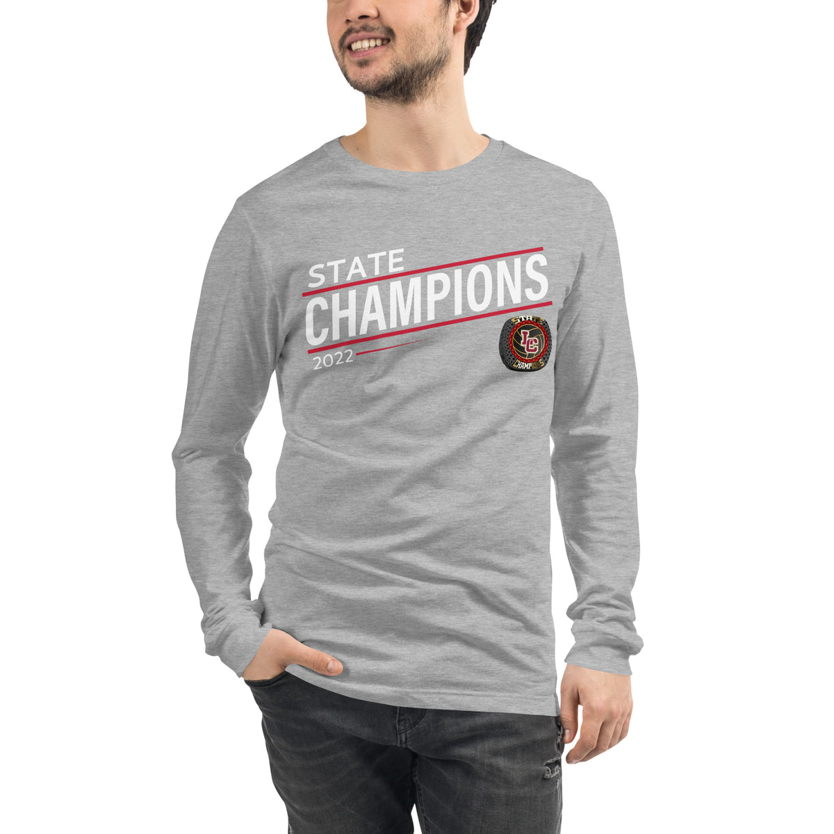 Lincoln Christian High School 2022 State Championship Ring Unisex Long Sleeve Tee