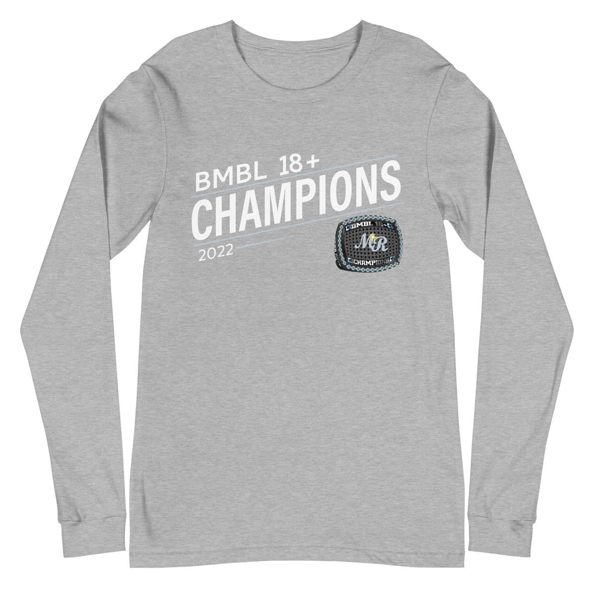 Mocka Rays Baseball 2022 BMBL 18+ Championship Ring Unisex Long Sleeve Tee